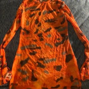 Orange Leopard Print Dress